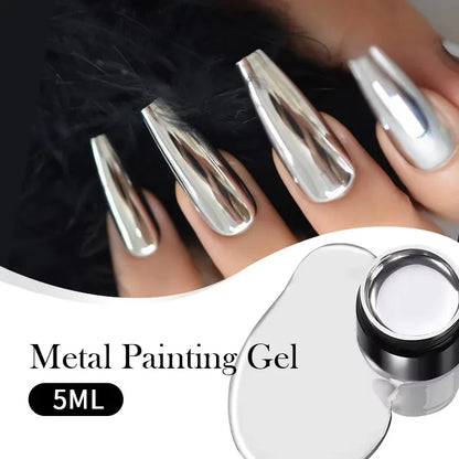5ml Super Sparkling Painting Gel Nail Polish Platinum Silver Gold Rose Glitter