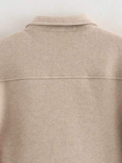 Zipper Winter Long Sleeve Pocket Outerwear Elegant Jacket Coat