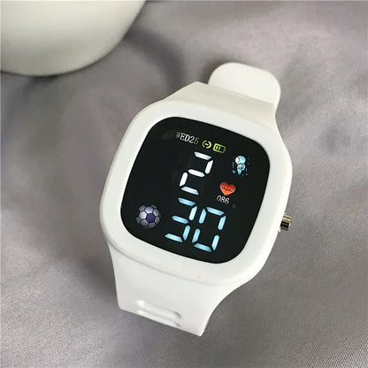 Electronic LED Digital Watch Casual Big Dial Silicone Watch Sports