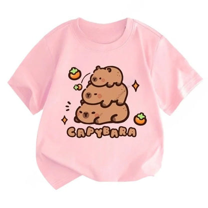 Capybara Printing Cute Short-Sleeved T-Shirt