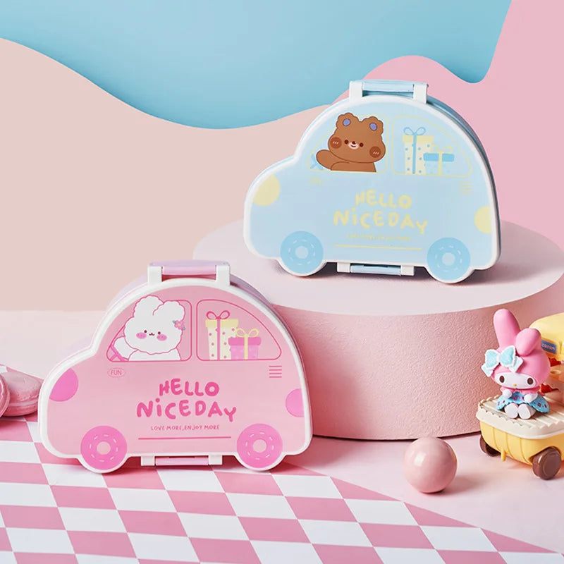 Cartoon Car Bento Rectangular Leakproof Plastic Lunch Box