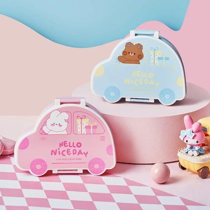 Cartoon Car Bento Rectangular Leakproof Plastic Lunch Box