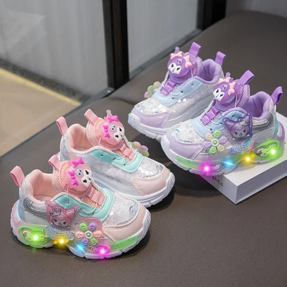Illuminating Buttons Breathable Sneakers