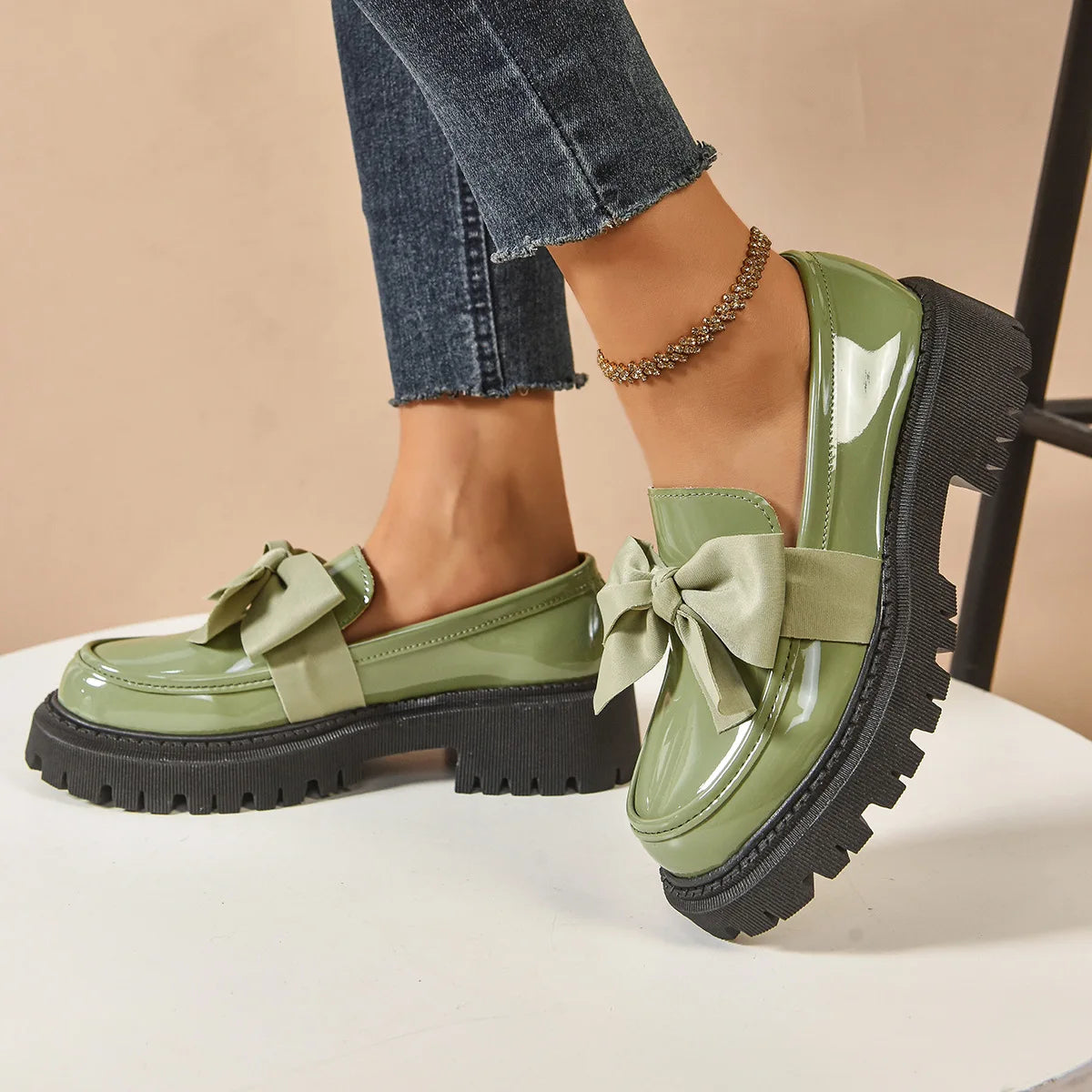 Plus Size Loafers British Style Platform Shoes