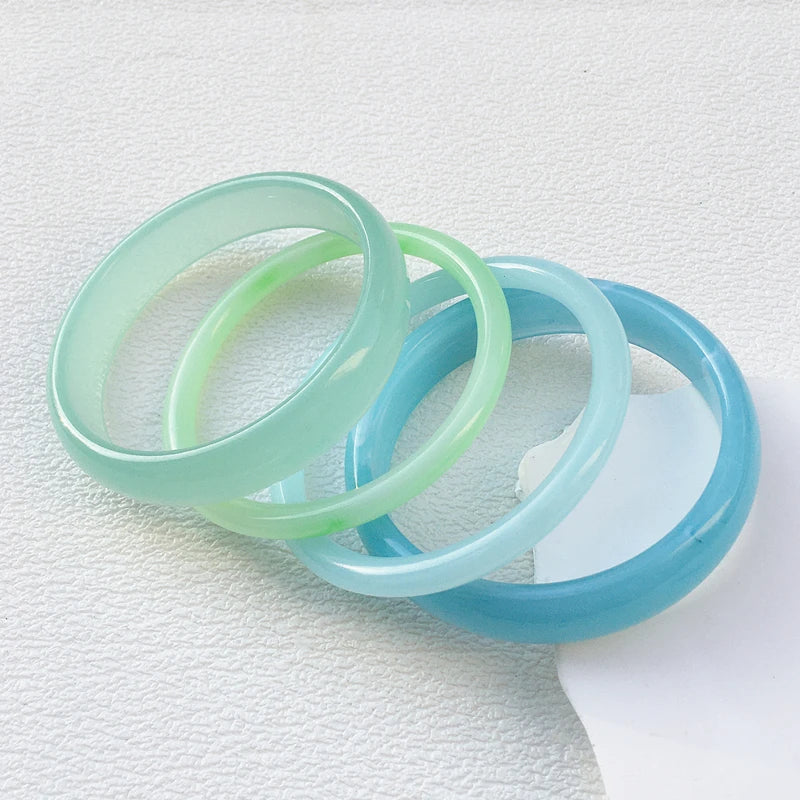 4-Piece Marble Acrylic Resin Bracelet