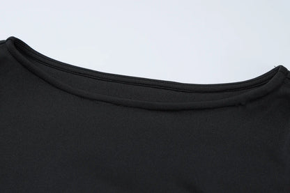 O-Neck Long Sleeves Ruffles Mini Dress