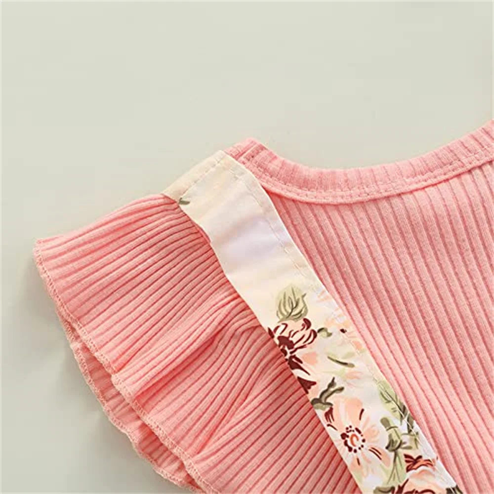 0-18 Months Cotton Ruffle Sleeve Butterfly Floral Dress