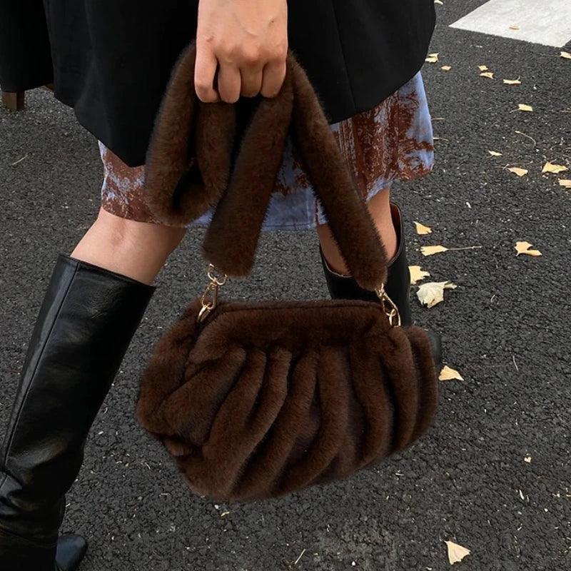 Soft Faux Fur Small Shoulder Bags