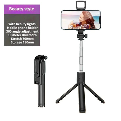 Expandable 3-in-1 Selfie Stick Tripod With Detachable BT Wireless Remote