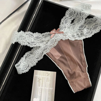 Low Waist G-String Mesh Bow G- String Lingerie