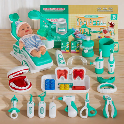 Kids Doctor Play Medical Kit with Dental Tools Simulation Dentist Game Set