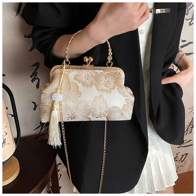 Chinese Style Shoulder Elegant Handbag Retro Small Square Bag