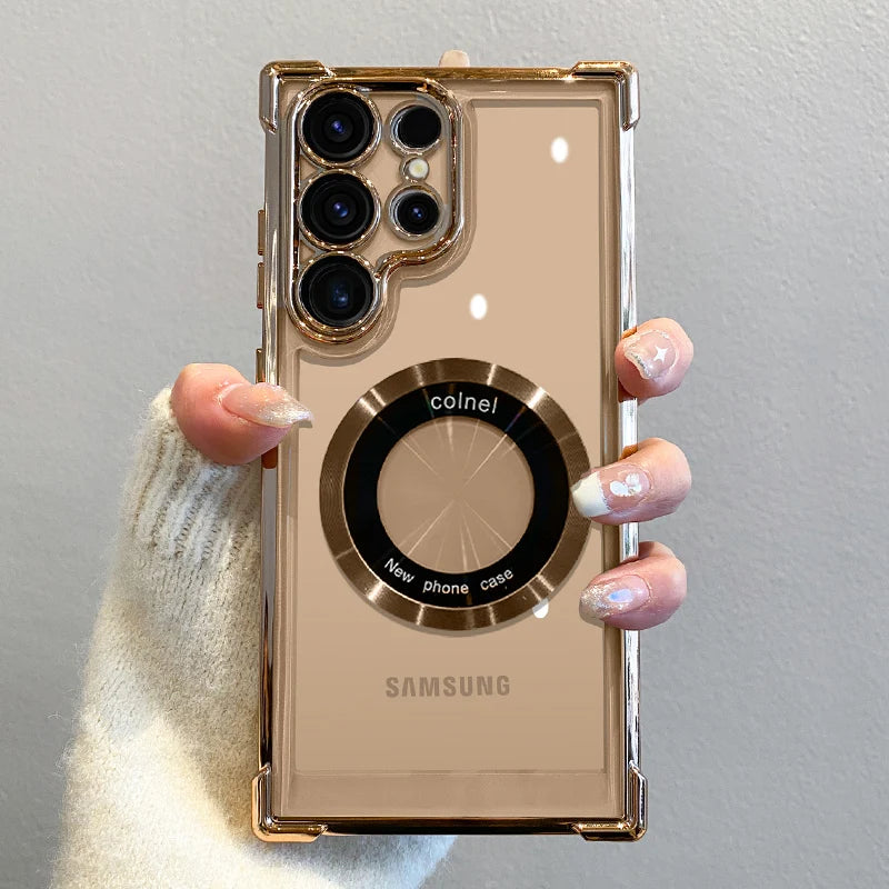 Plating Magnetic Wireless Charge Case For Samsung Cover