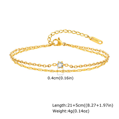 Chain Stainless Steel Ball Link Anklet On Leg