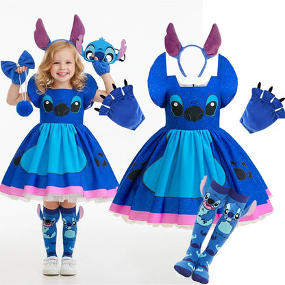 Cartoon Disney Stitch Cosplay Costume Dress