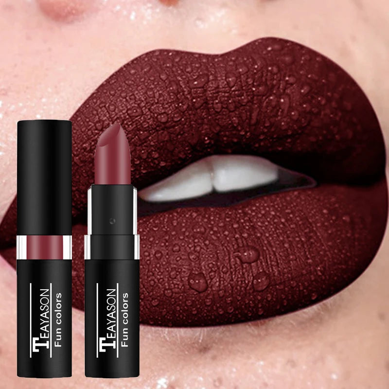 Punk Dark Wine Red Waterproof Sexy Lipstick
