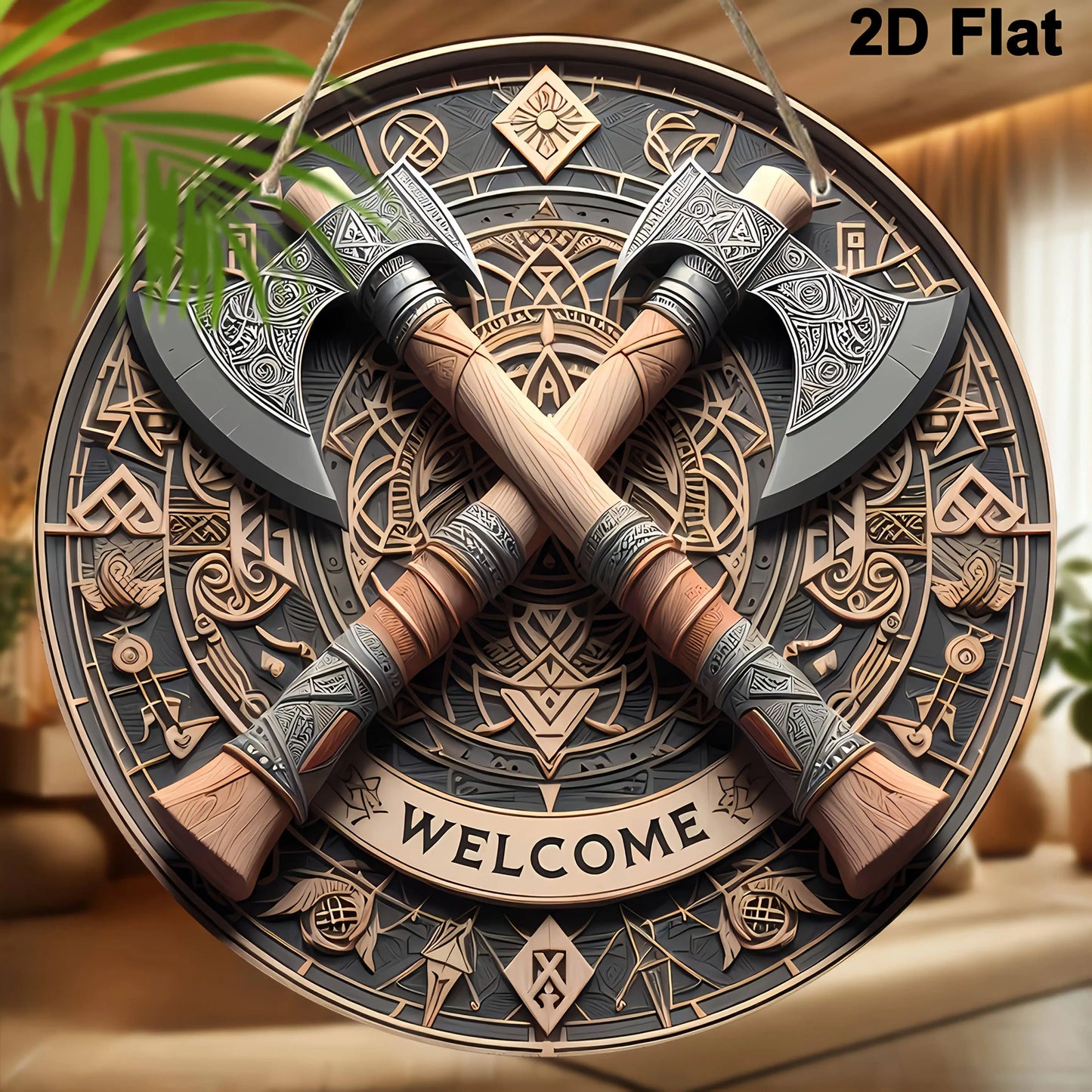 Viking Axes Welcome Sign Decor for Home