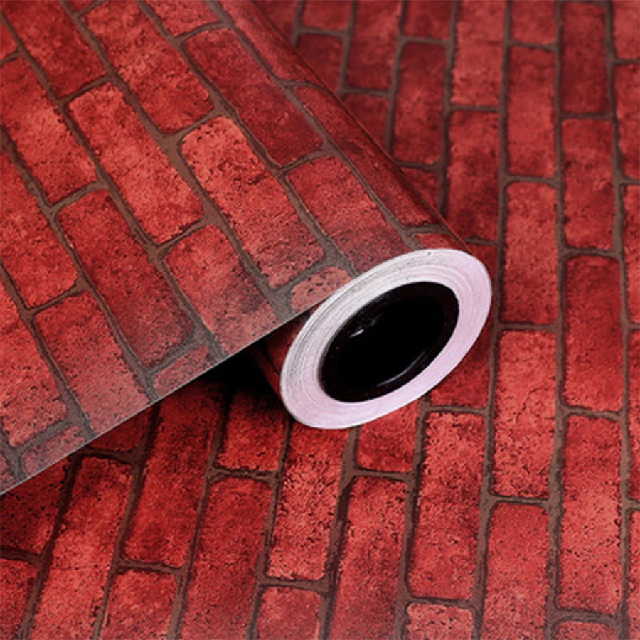 Red Brick Waterproof Wall Wallpaper Decoration