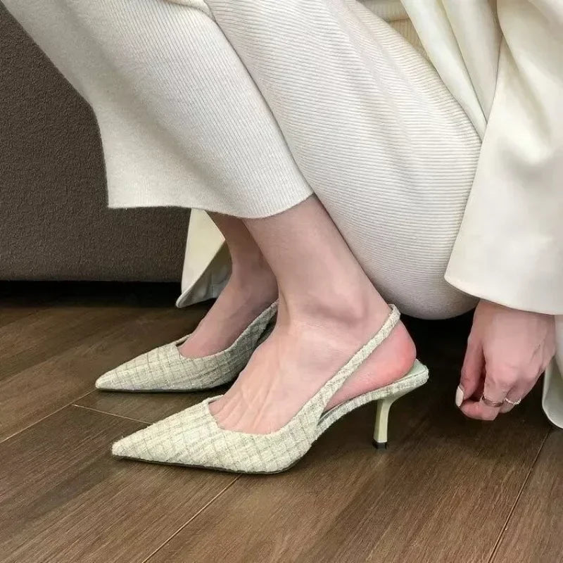 knitted platform heels large-size stiletto sandals