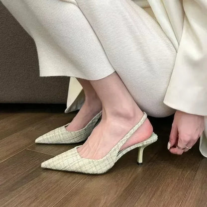 knitted platform heels large-size stiletto sandals
