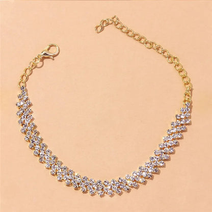 Shining Cubic Zirconia Chain Ankle Bracelet