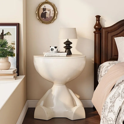 Creative bear shaped plastic bedside table in small space
