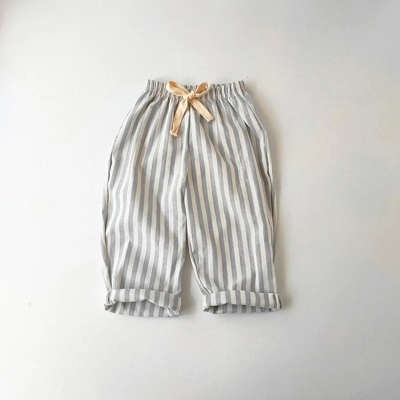 Linen Cotton Stripe Summer Pants