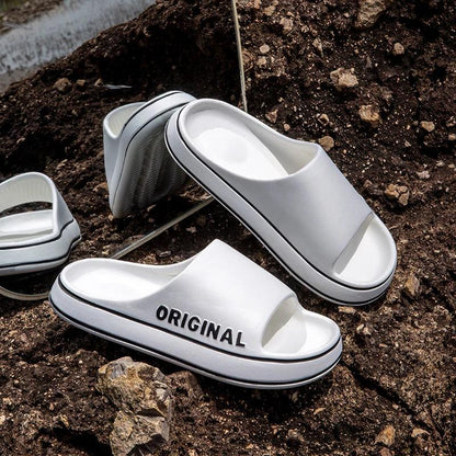 Letter Thick Sole Indoor Bathroom Anti Slip Slippers