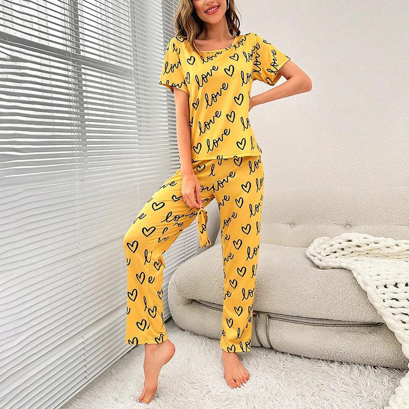 Cartoon Print Pajama Sleepwear Set