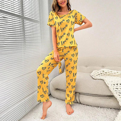 Cartoon Print Pajama Sleepwear Set