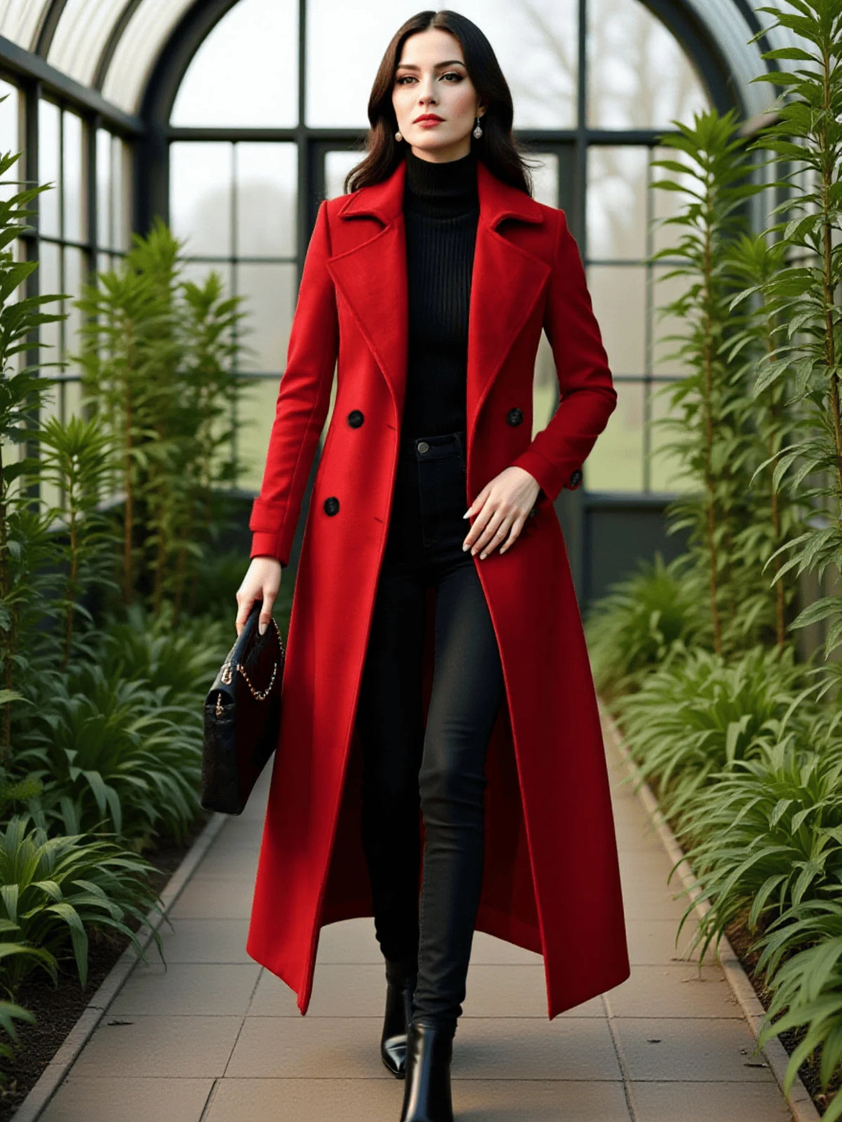 Thickened Double-Breasted Wool Outfit Trench Coat