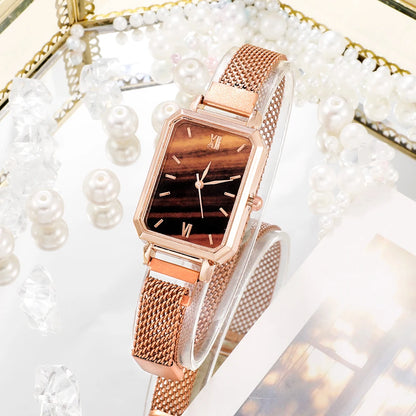 DANA Square Green Dial Rose Gold  Watches