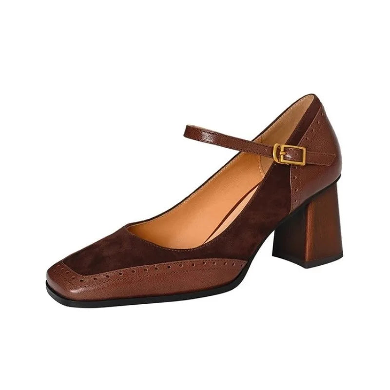 Mary Janes Vintage Black Elegant Heels Korean Sandals