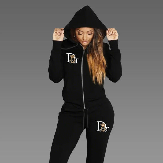 Cardigan Hoodie Jogging Sports Set