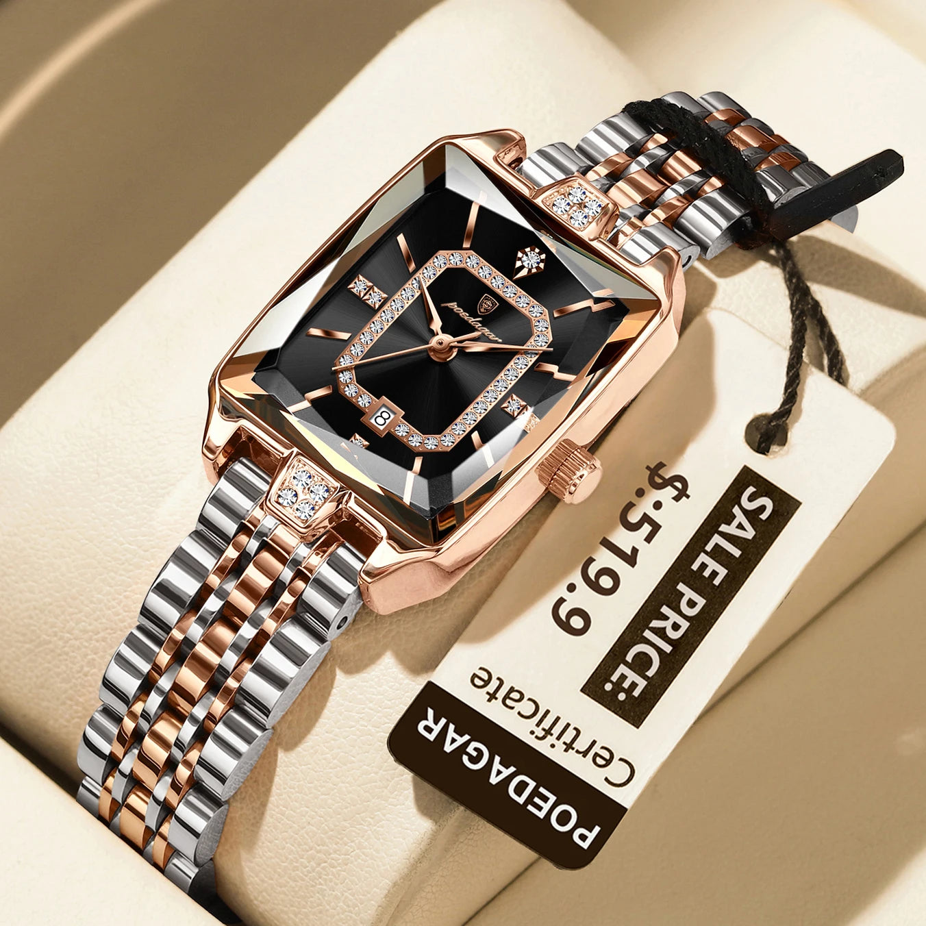 Luxury Rectangle Waterproof Quartz Watches