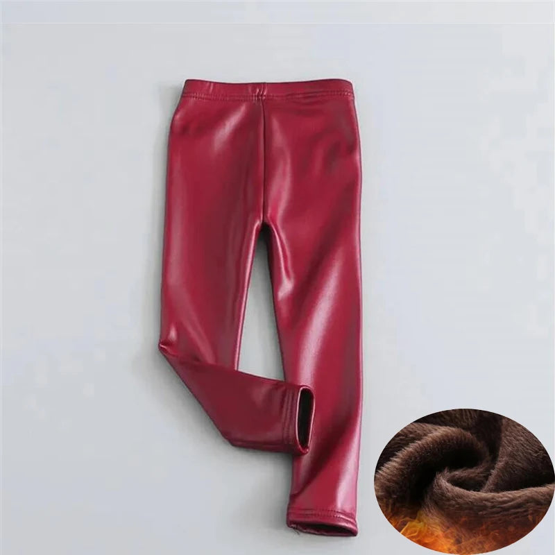 Autumn Winter Slim Thicken Imitation Leather Legging Plus Velvet Warm Pants