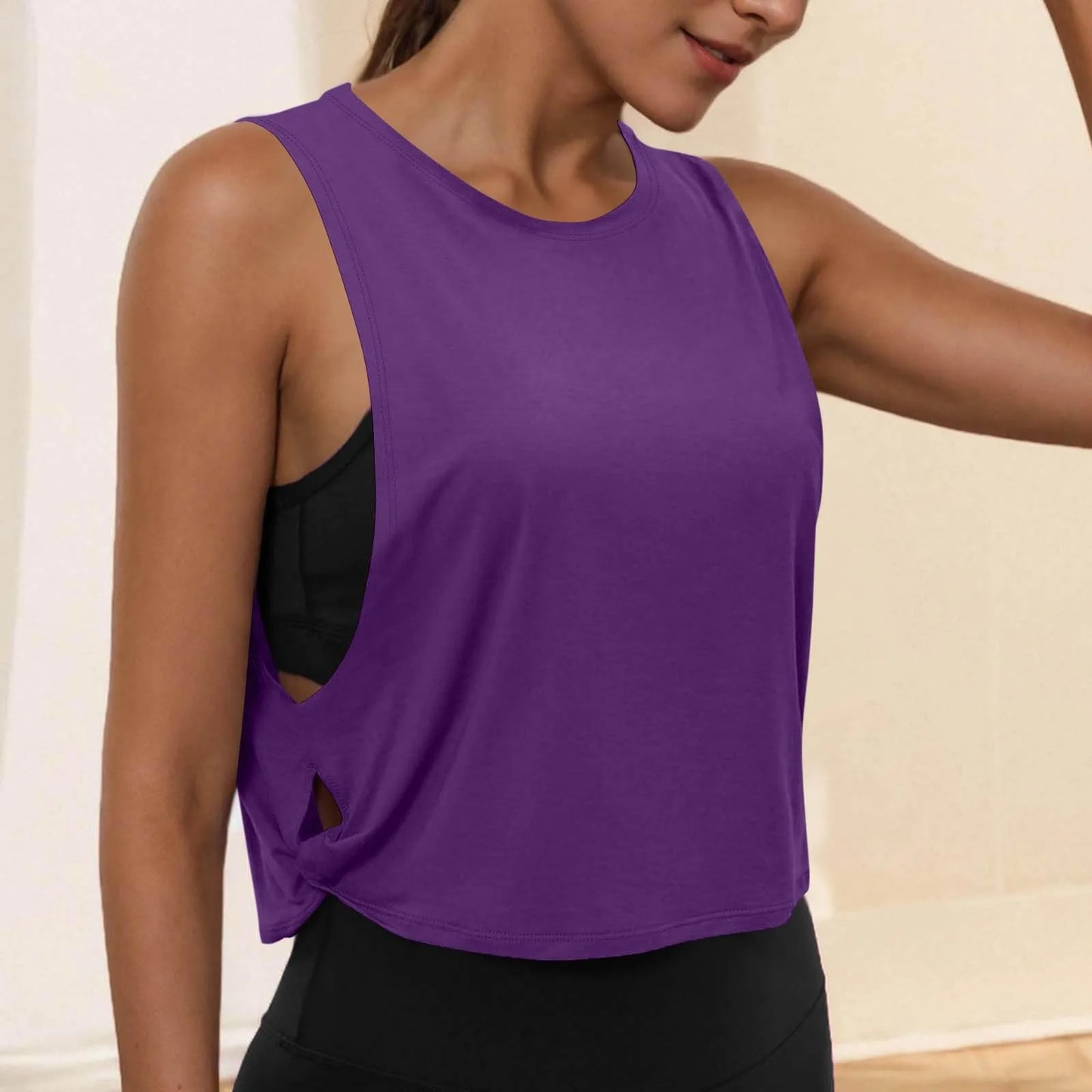 Sleeveless Yoga Tops Athletic Vest Workout Cool T-Shirt
