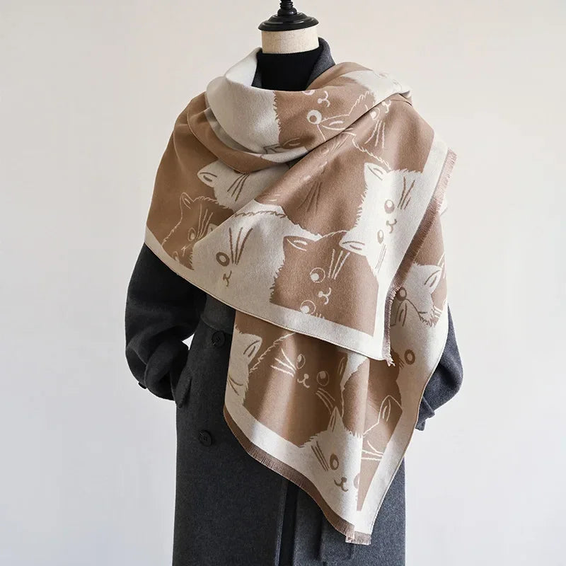 Cute Cat Cashmere Scarf