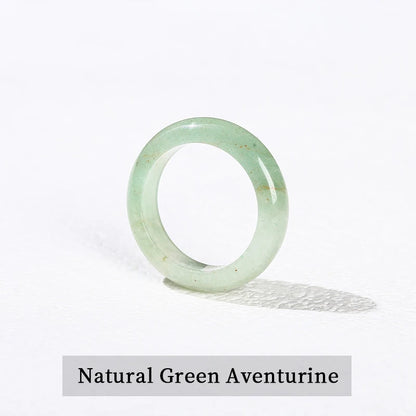 1 Pc Natural Stone Jade Crystal Agate Obsidian Fengshui Lucky Rings