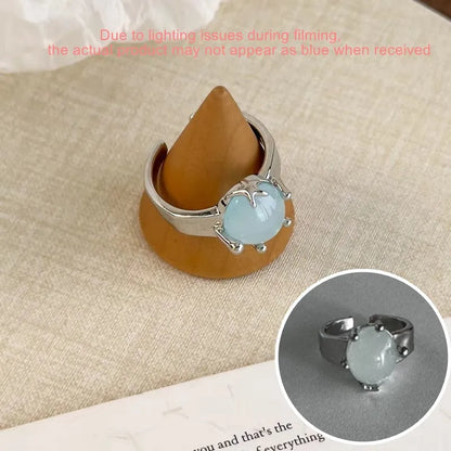 Sam Panda 925 Sterling Silver Simple Vintage Big Ball Ring