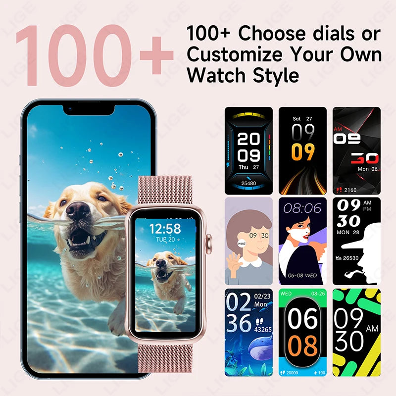 1.47'' Smart Bracelet Heart Rate Step Count Sport Fitness Health Monitor Waterproof Smartwatch