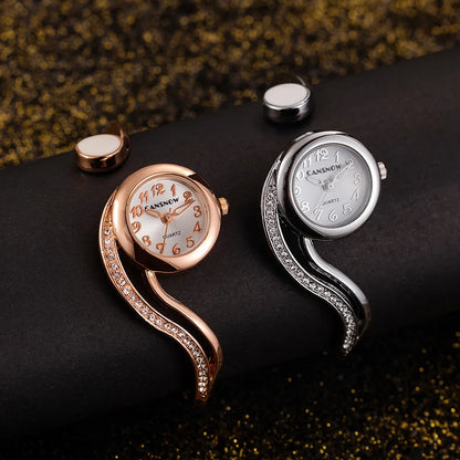 Luxury Elegant Silver Gold Stainless Steel Bracelet Watches