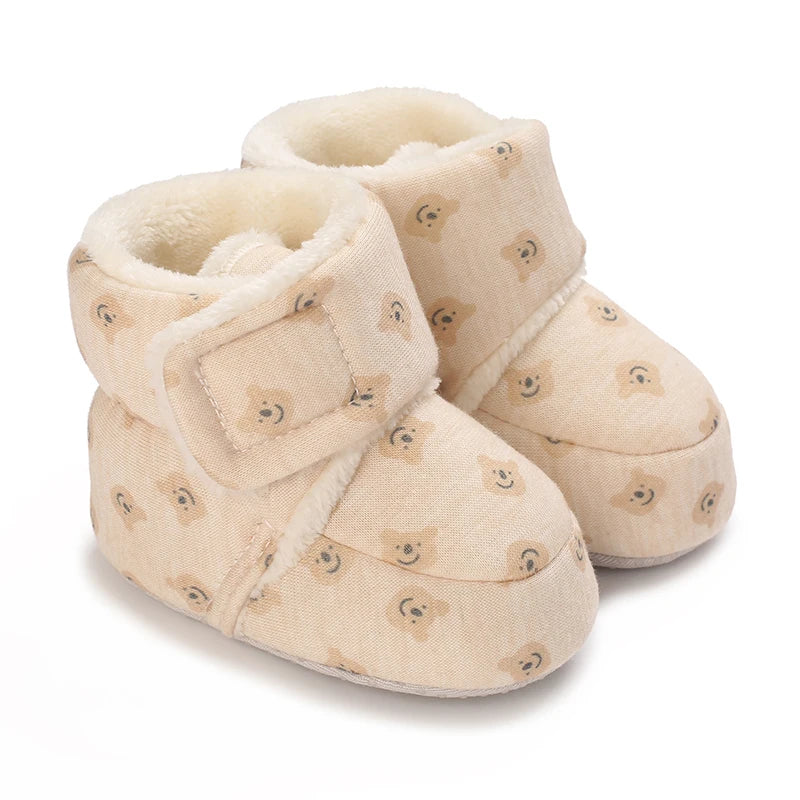 Winter Newborn Boys and Girls Cute Cartoon Cotton with Soft Sole and Warm Boots