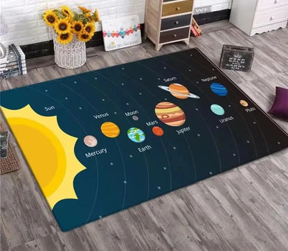 Solar System Rug Planet Galaxy Design Floor Mat
