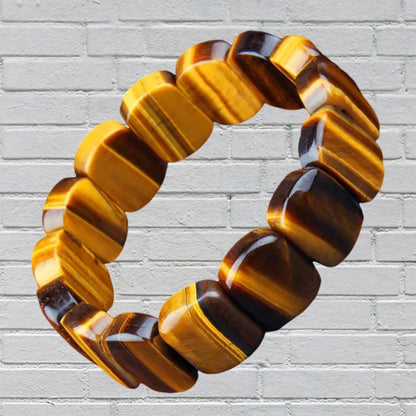 Natural Tiger Eye Stone Square Handmade Reiki Healing Meditation Bangles Bracelets