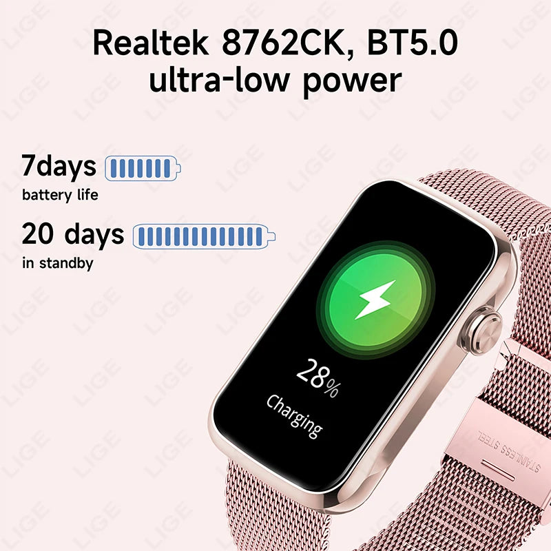 1.47'' Smart Bracelet Heart Rate Step Count Sport Fitness Health Monitor Waterproof Smartwatch
