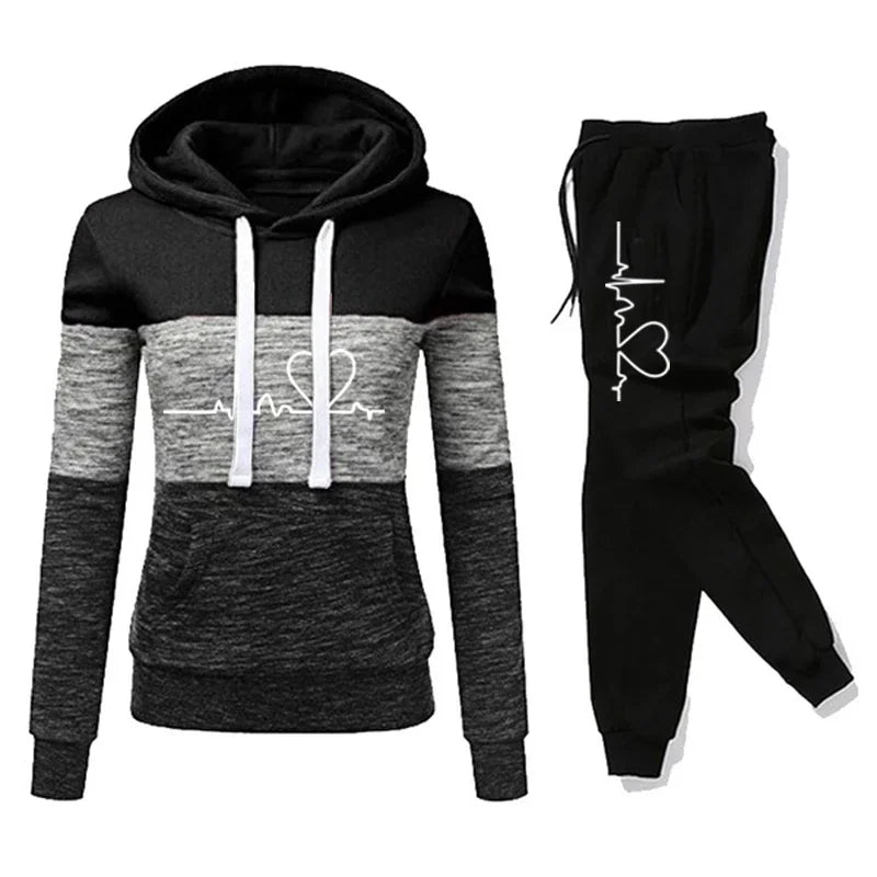 Tracksuit Printing Hooded Jogging Pullovers
