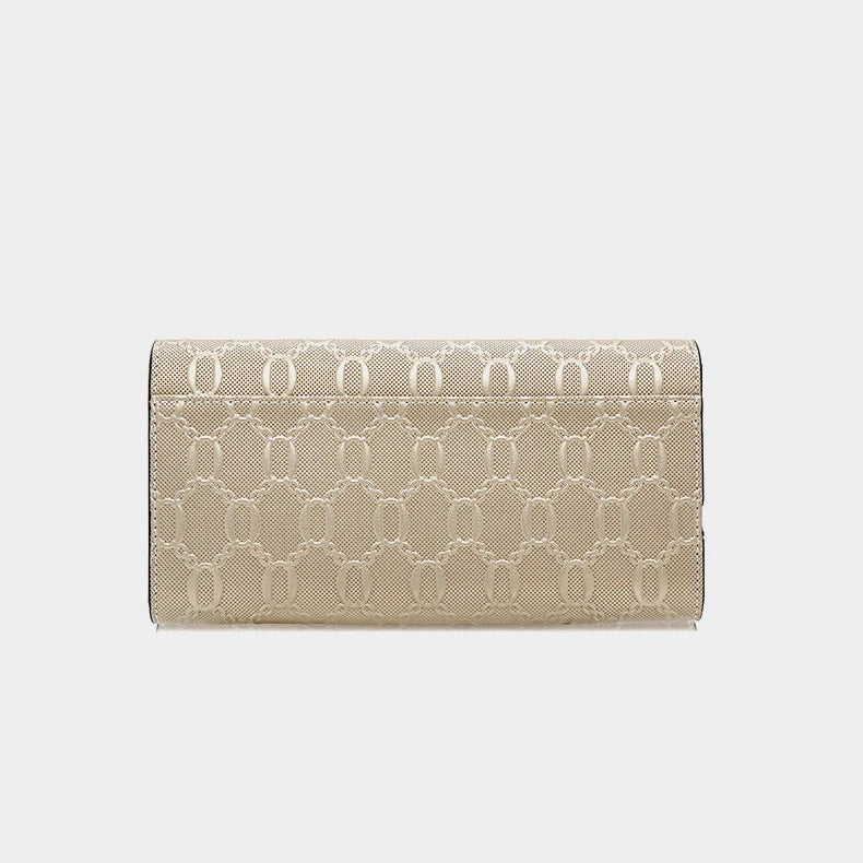 Split Leather Long Wallet Clutch Bag