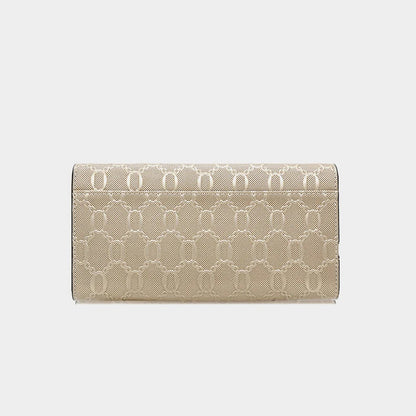 Split Leather Long Wallet Clutch Bag