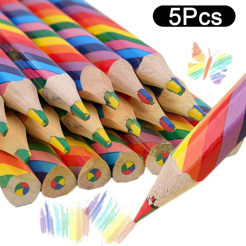 4 Color Concentric Rainbow Pencil Wooden Bulk Rainbow Pencil